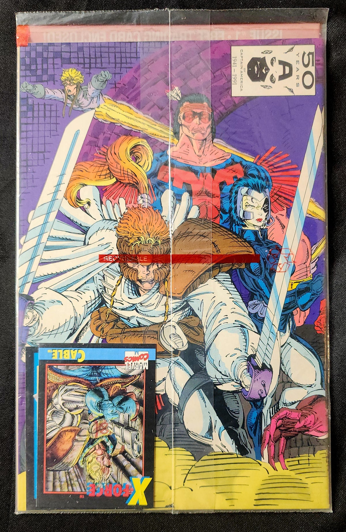X-Force #1 Polybagged w/ Cable Trading Card (VF)