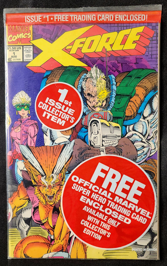 X-Force #1 Polybagged w/ Cable Trading Card (VF)