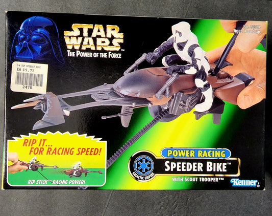 Star Wars: The Power of the Force Power Racing Speeder Bike with Scout Trooper